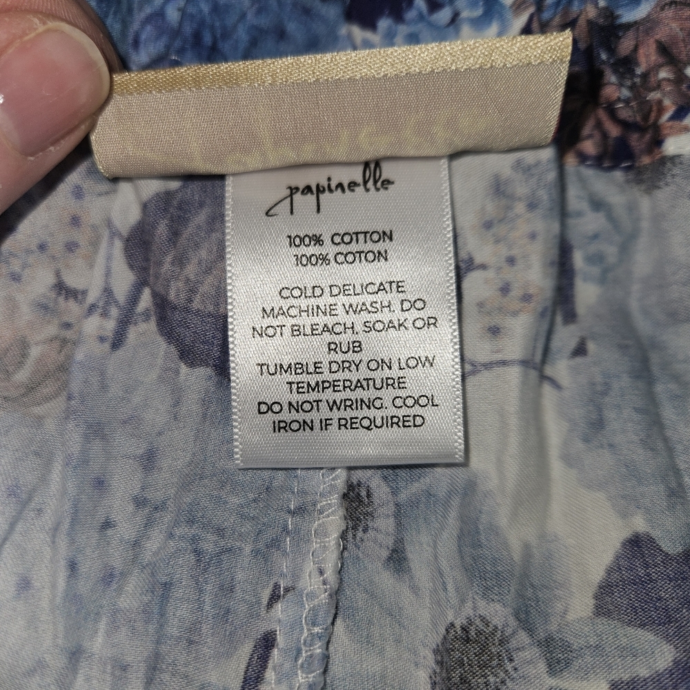 XL Papinelle Pajama Set Top Bottom Flower Print Womens Extra Large - Picture 16 of 16